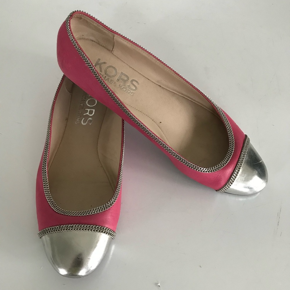 Michael Kors Pink and Silver Loafers with Elegant Design